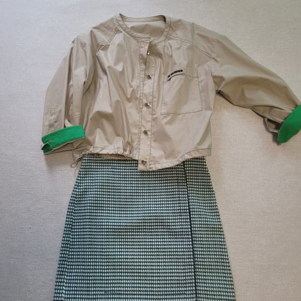 [DEWL/듀엘] 하운드투스 체크 랩 스타일 스커트 (55사이즈