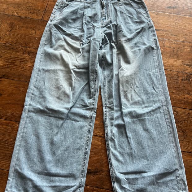 포트너스 라이트 투턱 와이드 진스 라이트블루 L Light Two Tuc