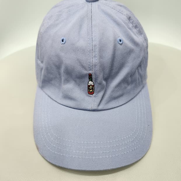 페이퍼코드 Paper Code 하늘색 바틀 자수 볼캡 모자