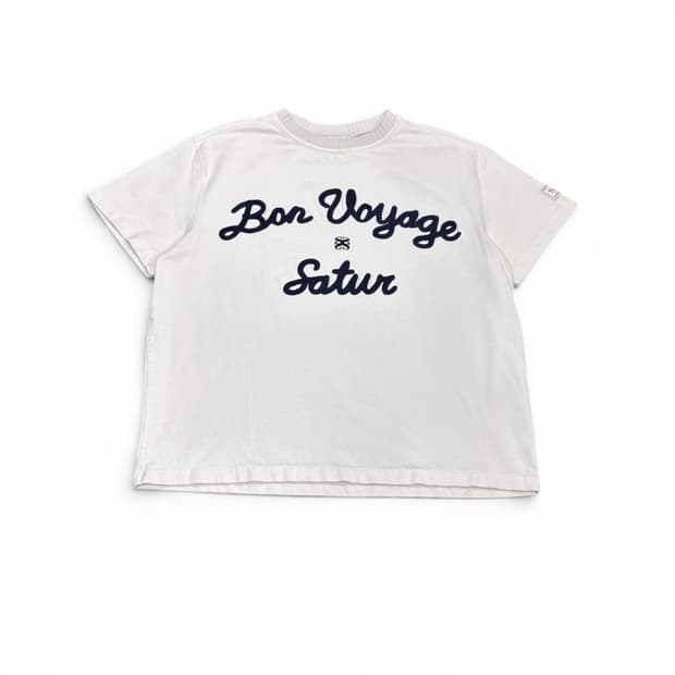 M 세터 23SS 아이보리 보야지 자수 반팔티