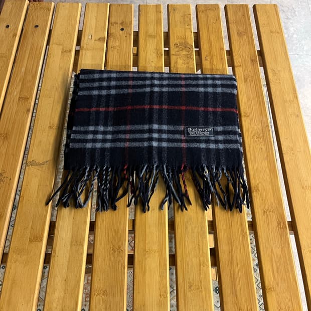 버버리 체크 머플러 네이비 #csz1977