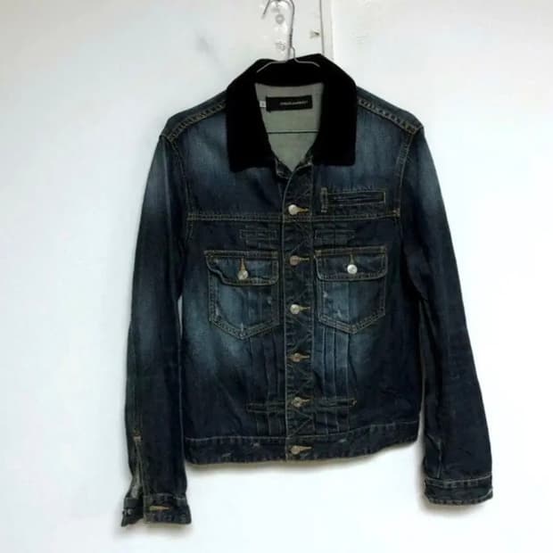 Dsquared2 블랙카라 데님자켓