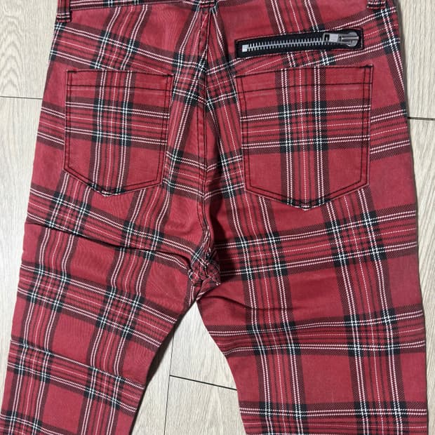 90s~00s 일본 RNA 펑크 본디지 스키니 타탄 체크 팬츠 M사이즈