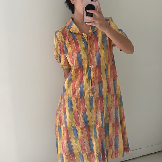 일본빈티지 크레파스 원피스
