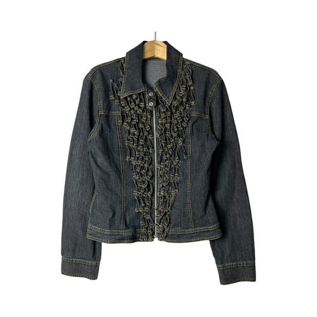 [Espritmur] 데님 러플 집업 자켓 