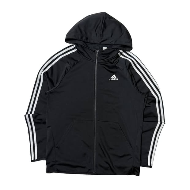 아디다스 검흰 후드 트랙탑 져지 A017