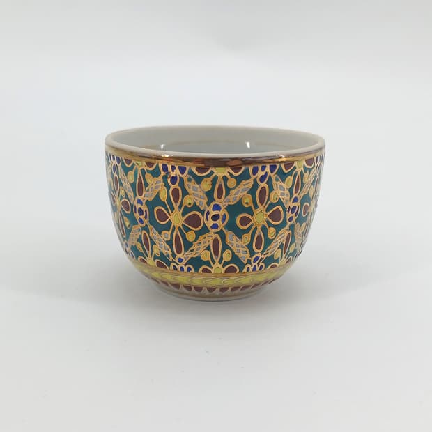 레트로 빈티지 인테리어 소품 태국 추정 금박 컵 유리잔