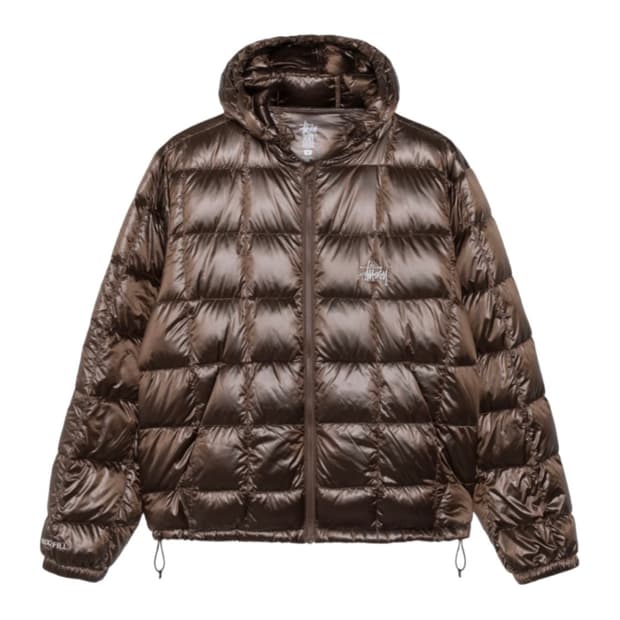 스투시 미드웨이트 후드 퍼퍼 브라운