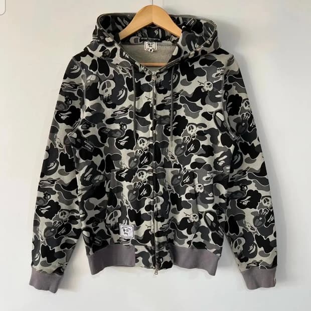 [S] 베이프 x 스투시 스컬 후드집업