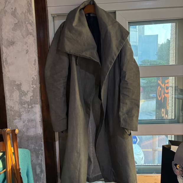 릭오웬스 느낌 피그먼트 코트 빈티지코트