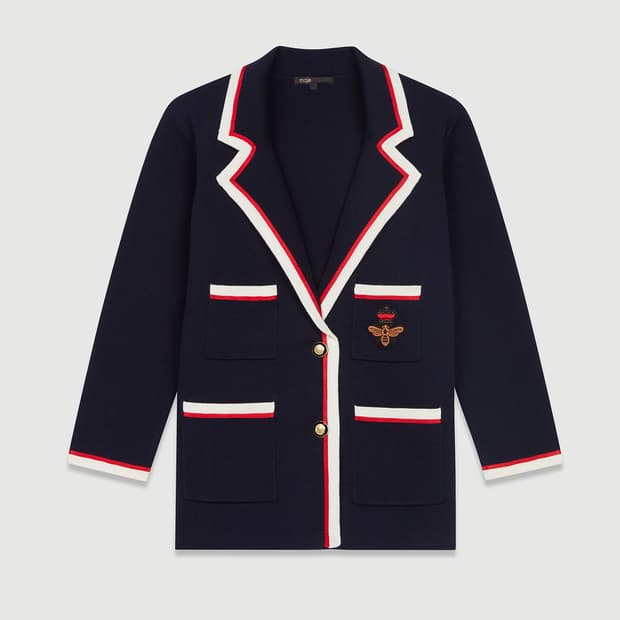 마쥬 maje 구찌스타일 자수패치 가디건