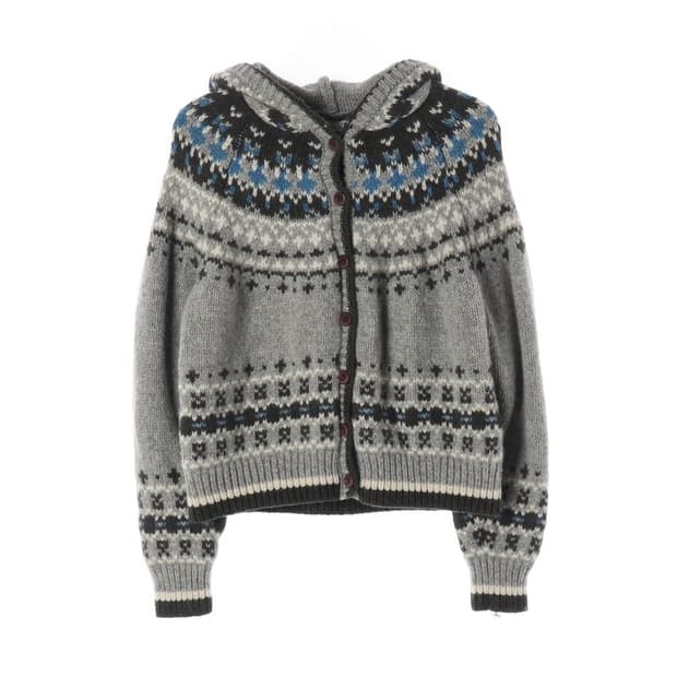 URAGO 울100 노르딕 페어아일 후드 니트 가디건