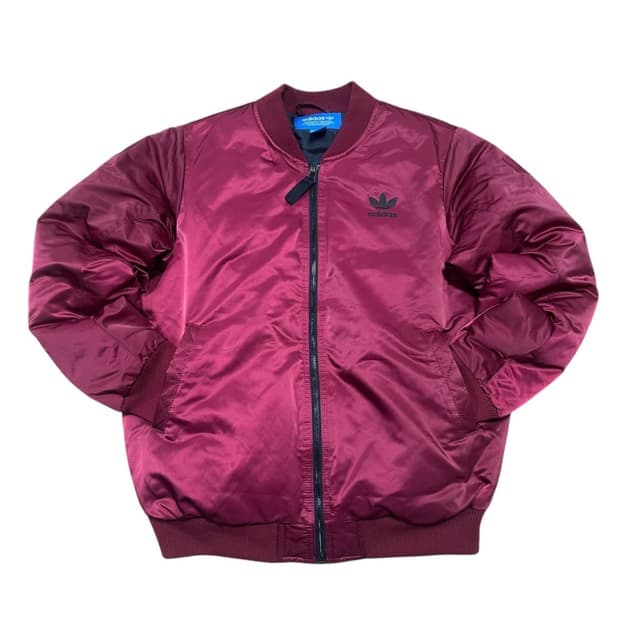 아디다스 빅로고 버건디 봄버 항공 점퍼