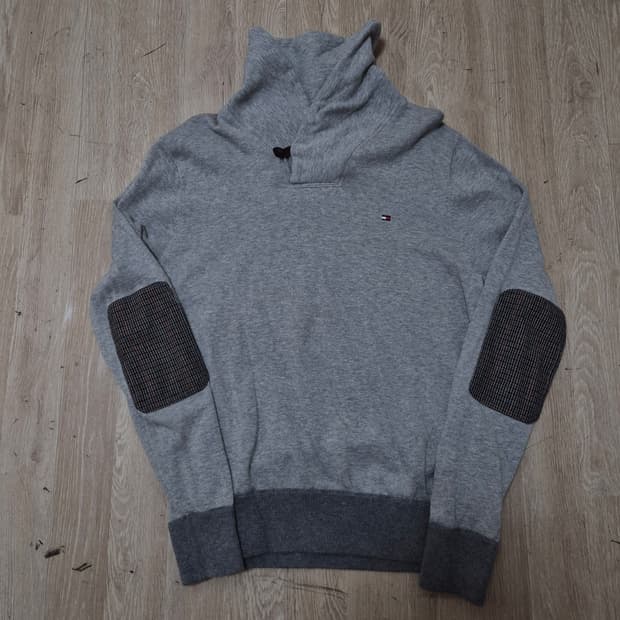 타미힐피거 스몰플래그 모직 숄카라 니트 M(95)