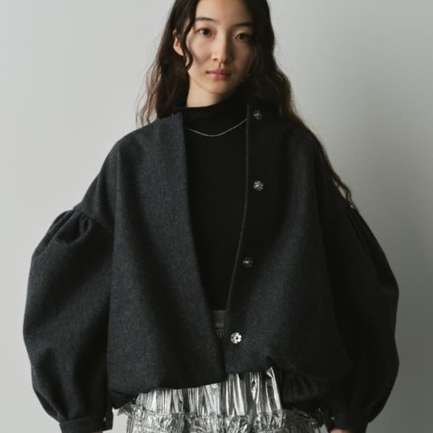 PERNA  울 멜튼 볼륨 코트 자켓 