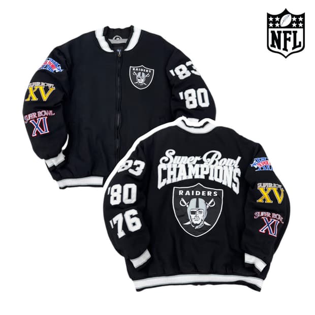 NFL 90s 레이더스 슈퍼볼 바시티 점퍼 자켓