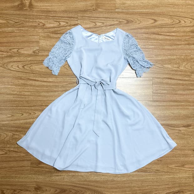 빈티지 하늘색 레이스 리본 원피스 히메갸루 로걀 라떼 발레코어 시나몬롤