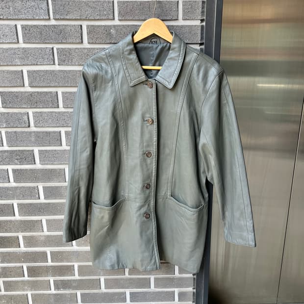 90s Genuine Lambskin 천연 양가죽 자켓 더스티 그레이