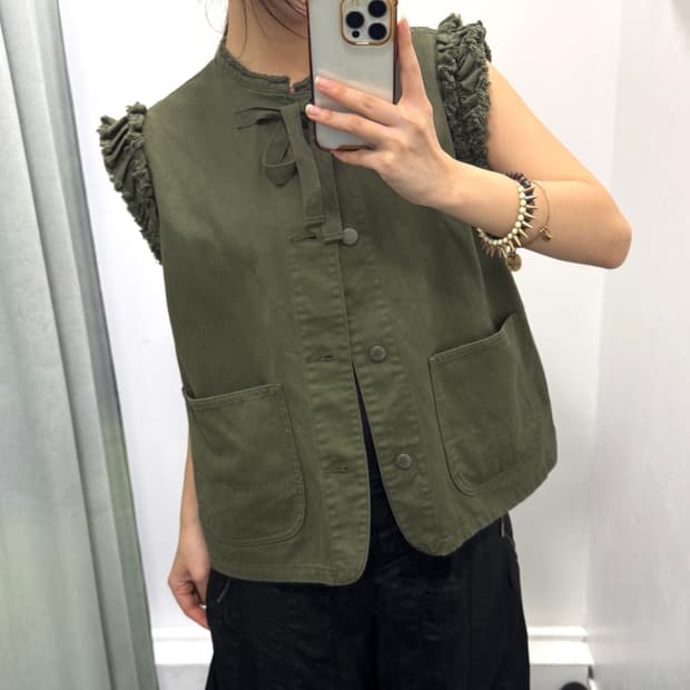 Freaks store 카키 리본 베스트