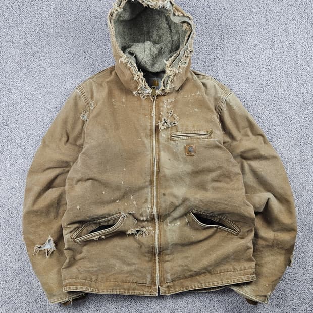 칼하트 J141 쉐르파 덕 캔버스 후드 워크 자켓 ( L )/ 10539