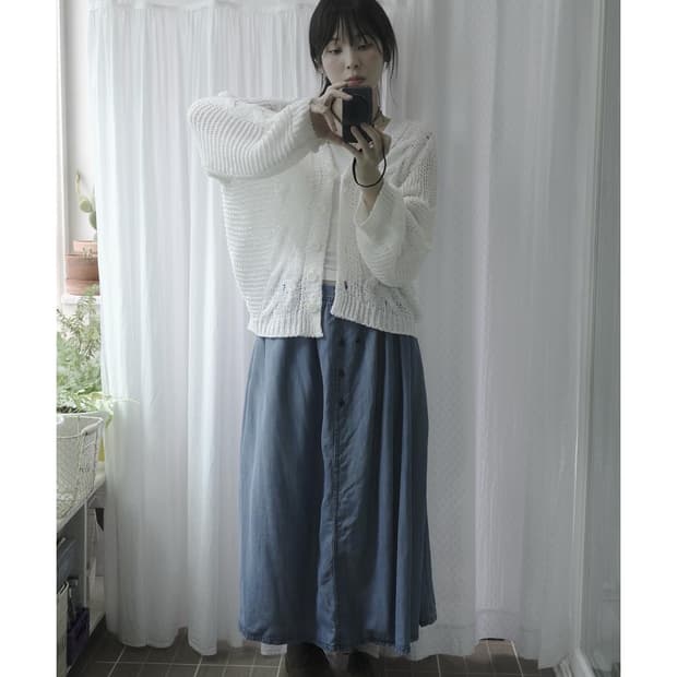 blue denim vintage skirt