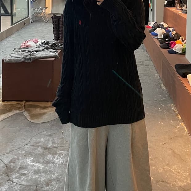 폴로 랄프로렌 포니로고 루즈핏 꽈배기 케이블 니트 H731