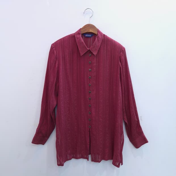Jasmine SILK 버건디 블라우스