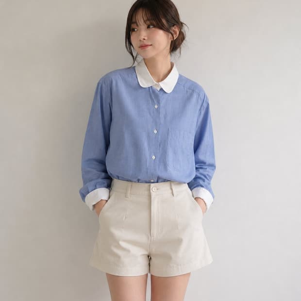 [95] OLDIES 올디스 라운드 칼라 클레릭 셔츠
