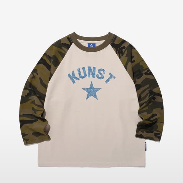 이스트쿤스트 RAGLAN 3/4 TEE 카모 베이지 티셔츠 긴팔 롱슬리브