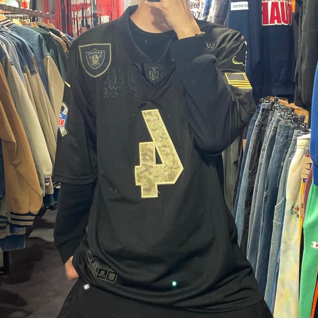 [IM] NFL X NIKE 블랙 No.CARR 반팔져지