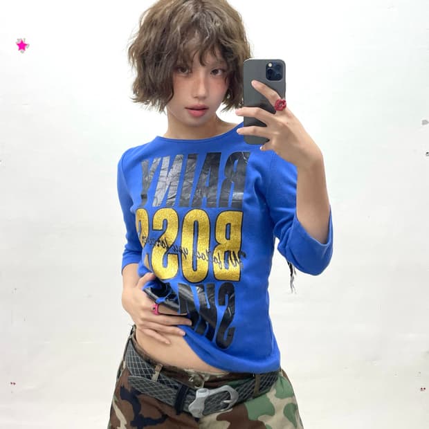  Zebra Shoulder Blue Half Sleeve