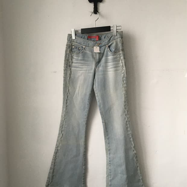 Glitter point denim pants