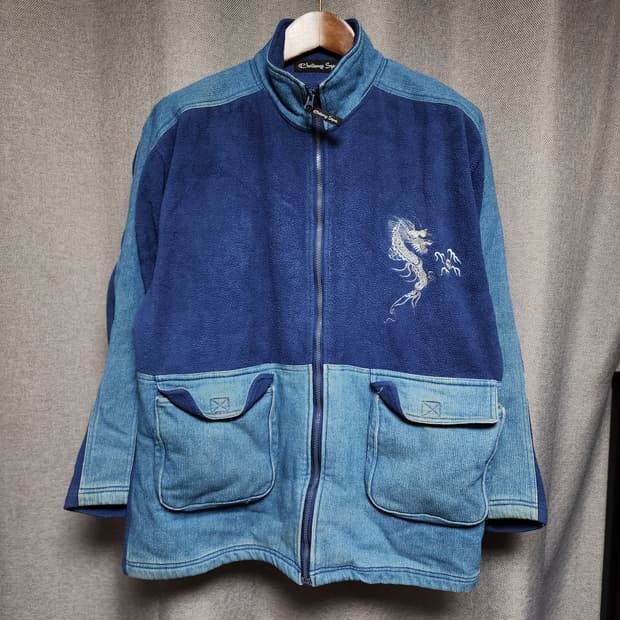 챌린지스피릿 아메카지 워크웨어 오리엔탈 폴리스 용 자수 집업