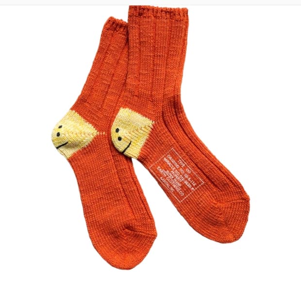 캐피탈 스마일 양말 (orange, OS)