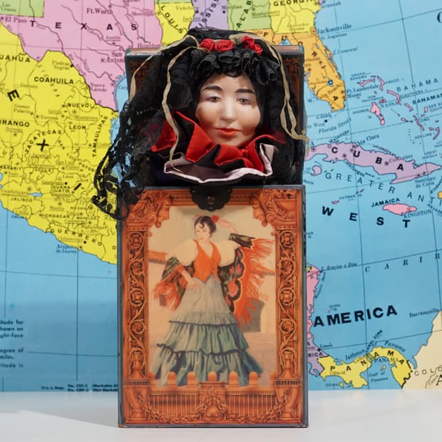 빈티지 소품 1989s 잭 인더 박스 한정판 오르골