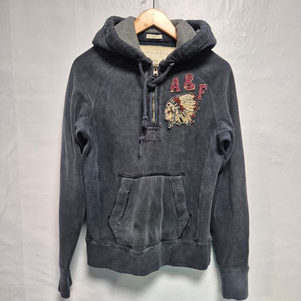 90 아베크롬비 Y2K 올드스쿨 인디언자수 반집업후드티 S사이즈