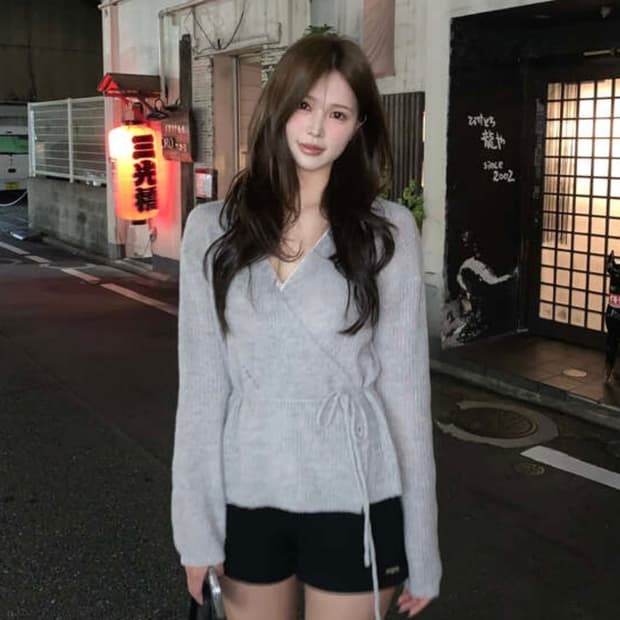 샵미네트 랩 니트 그레이