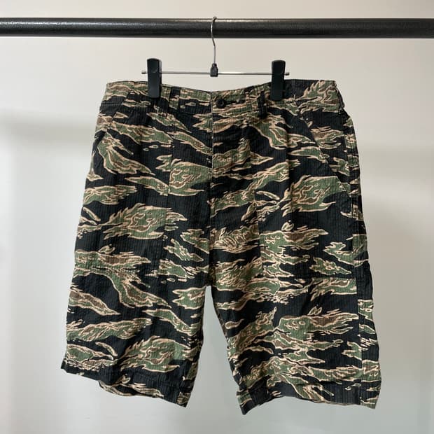 (34) stussy 스투시 시어서커 타이거카모 쇼츠 반바지