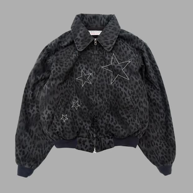 더뮤지엄비지터 HOT FIX LEOPARD WORK JACKET (CHA