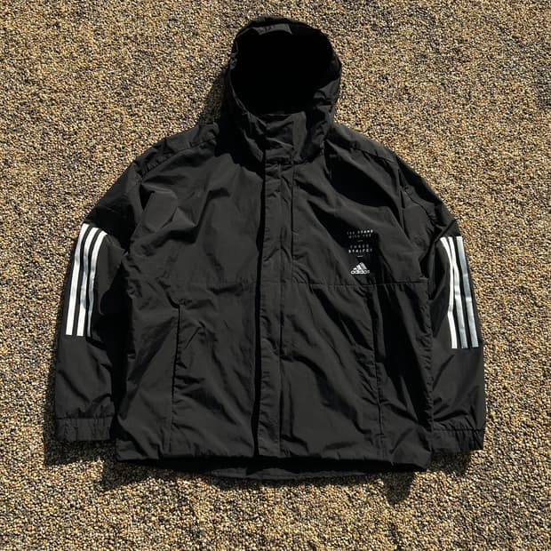 아디다스 블랙 후드 바람막이 자켓