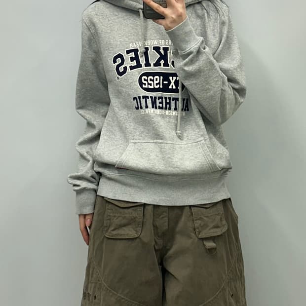 디키즈 y2k 와투케 그레이 후드티