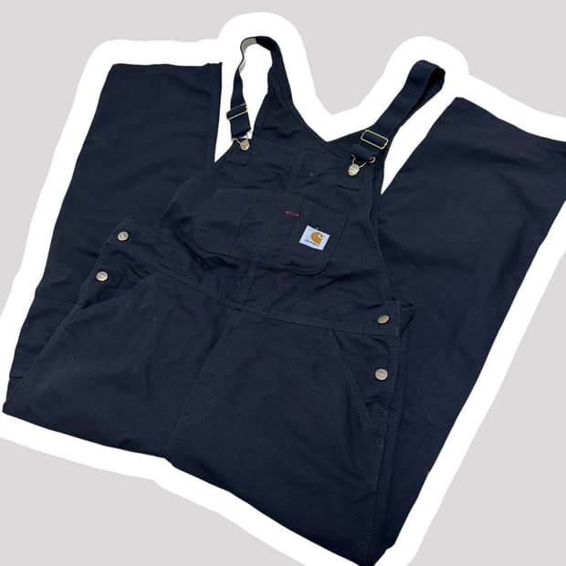 칼하트 블랙 오버롤 팬츠