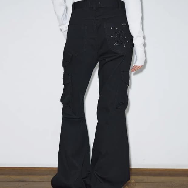 헬레네파리스 코튼 팬츠 피그먼트 스터드 부츠컷