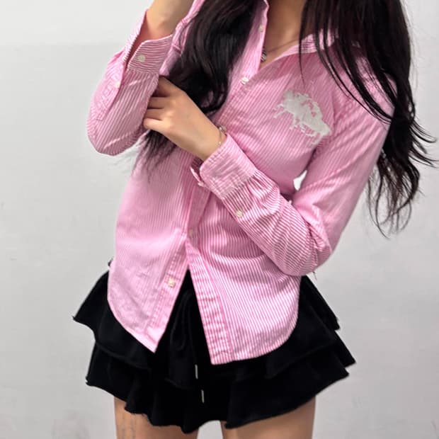 폴로 랄프로렌 빅포니 더블 스트라이프 걸즈 셔츠(2)