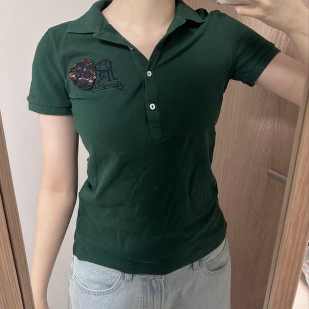 빈폴 초록 카라티 반팔 S