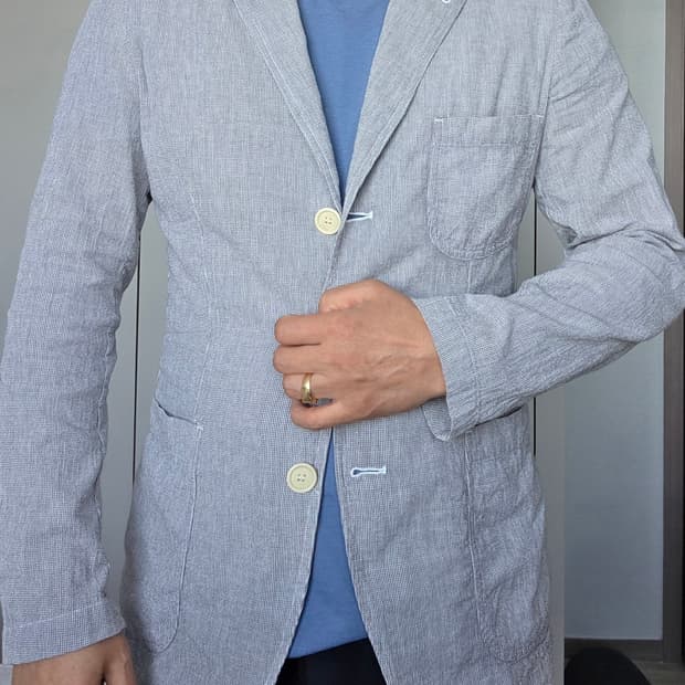 아스페시(ASPESI) 하워드 투스 그레이 언콘 코튼자켓 (M)