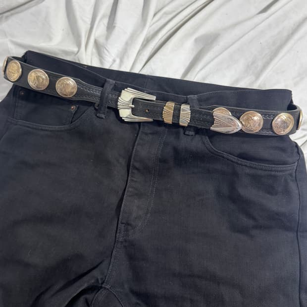 90s usa Justin 카우 하이드 하프 달러 웨스턴 벨트