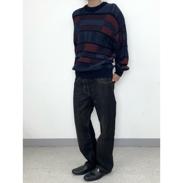 빈티지 흑청 와이드 데님 팬츠