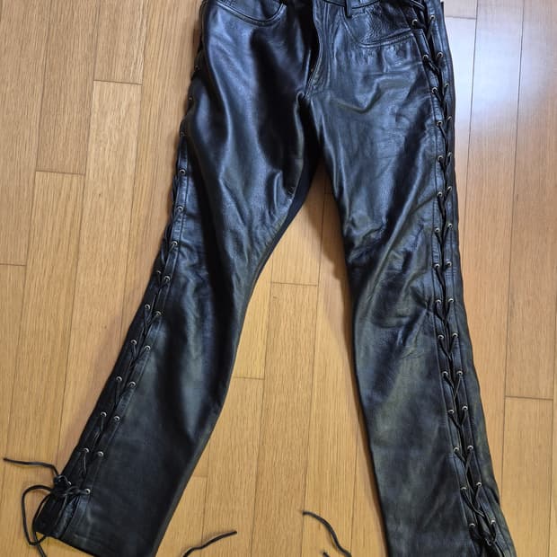 여성 할리데이비슨 가죽 스판 바지