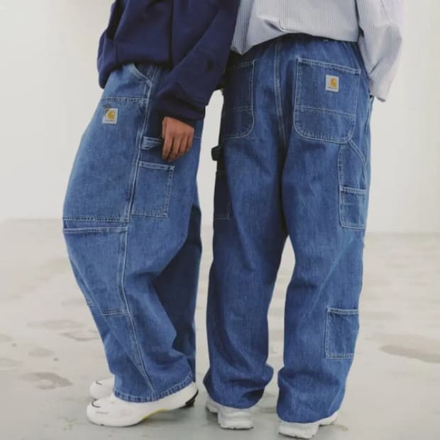 38x34 칼하트 더블니 B73 DST 다크스톤 카펜터 워크웨어 청바지